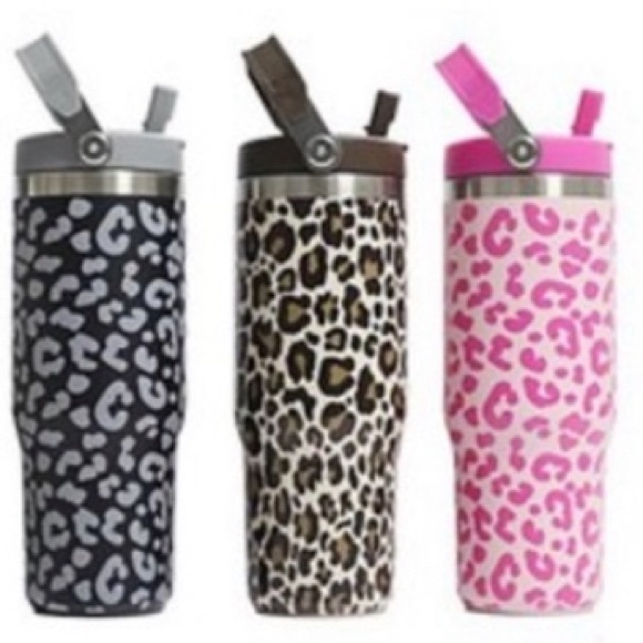 Pink Leopard 30 oz Stainless Steel Tumbler - New - Picture 3 of 3